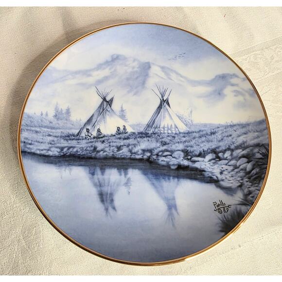 Vintage American Blues Plate Collection by Perillo Winter, Spring Summer Autumn - Picture 3 of 8